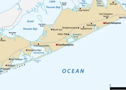 Map of Southampton, New York